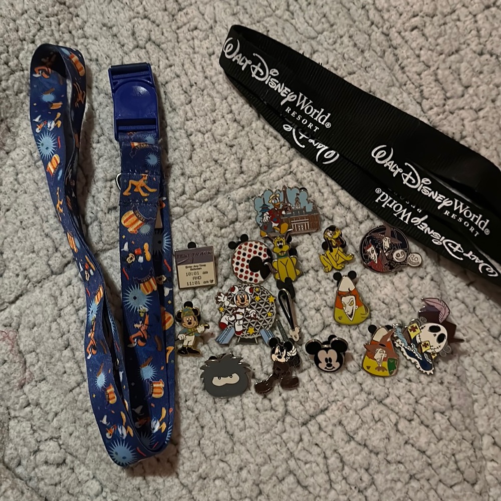 AUTHENTIC DISNEY PINS AND LANYARDS